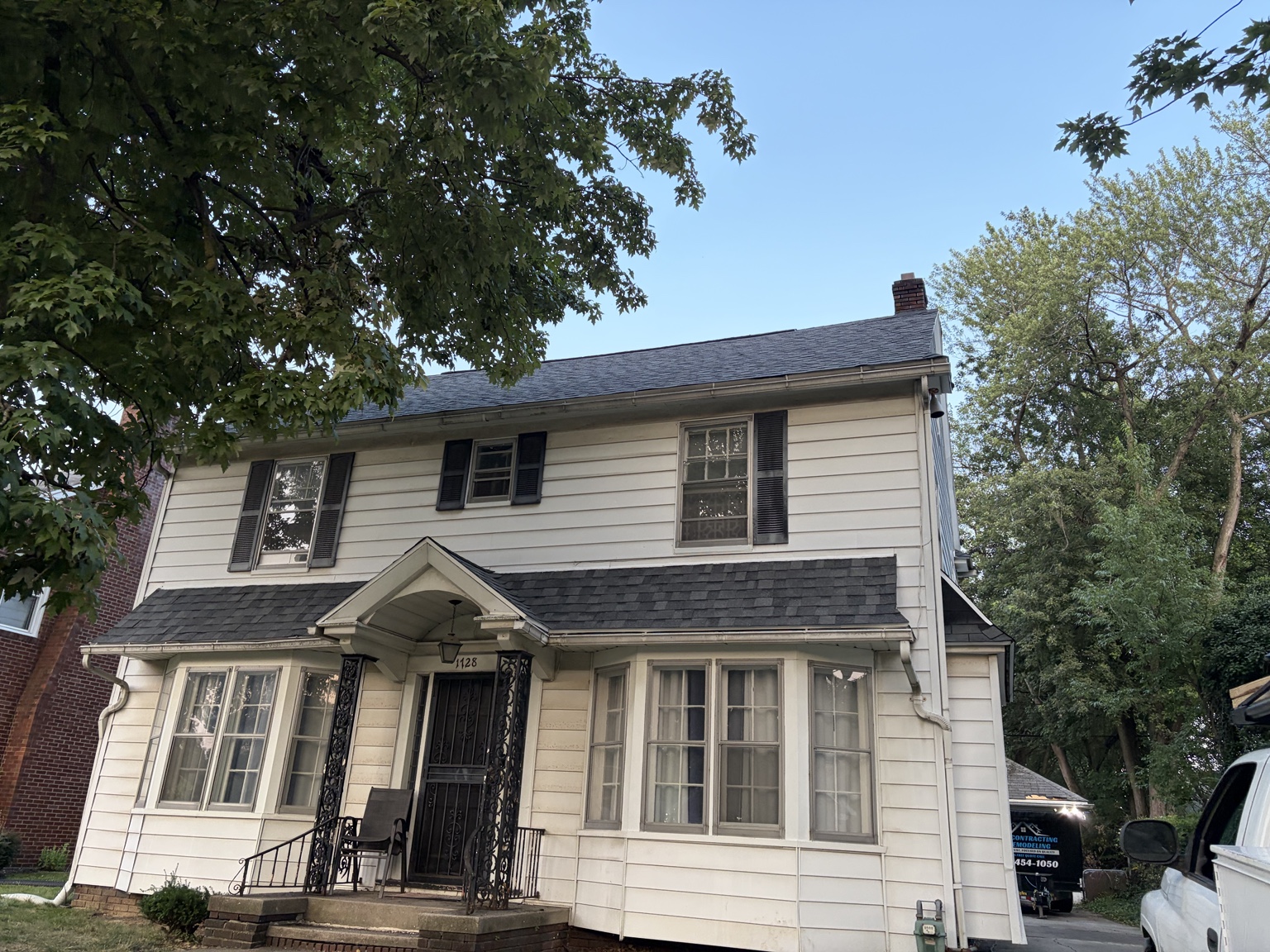 Lashaway Construction roofing project on a two-story home
